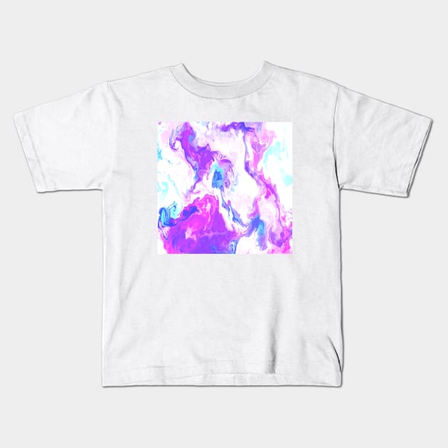 Purple and White Marble Kids T-Shirt by ImDEL